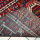 Ancient persian carpet karajeh handmade 66cm x 110cm 1920s, 1c745