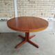 Vintage baumann round scandinavian table extendable a system