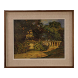 Italian landscape painting in Impressionist style from 20th century