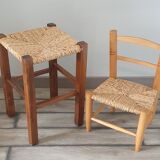 Stuffed stool and chair