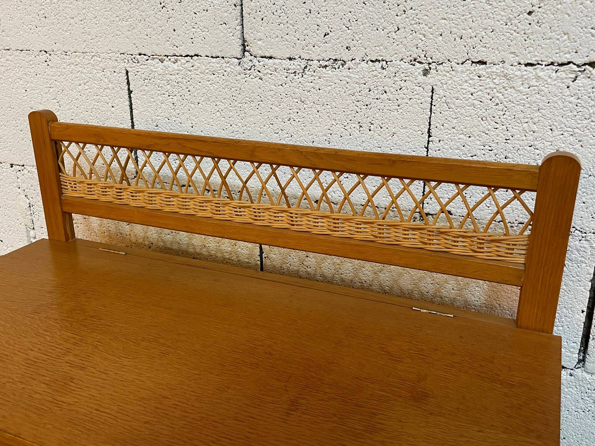 Vintage 1960s rattan toy chest