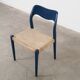 Chaise en teck bleue, design danois, années 1960, designer : Niels Otto Møller