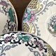 Assiettes en terre de fer polychrome Longwy modèle "chinois"