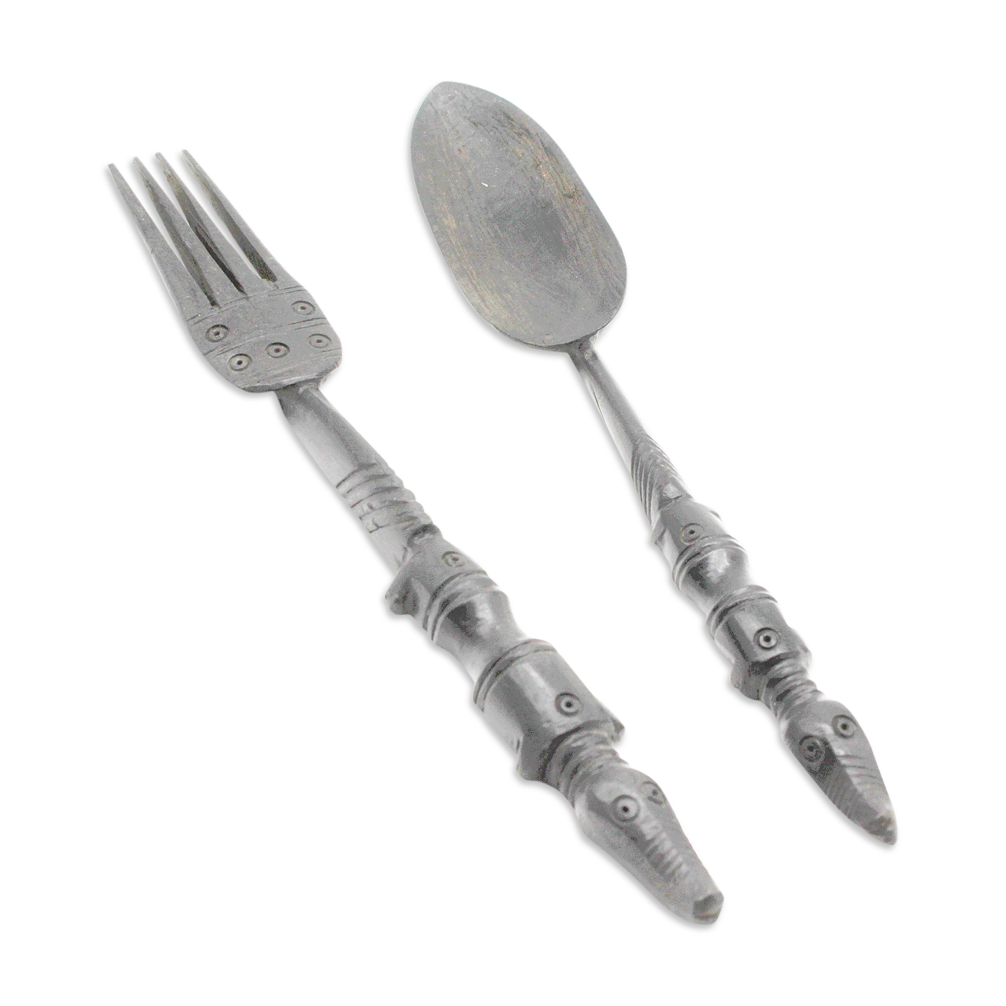 Set of ethnic wood cutlery