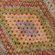 Tapis Kilim vintage vert et orange 7x9, 203x263 cm