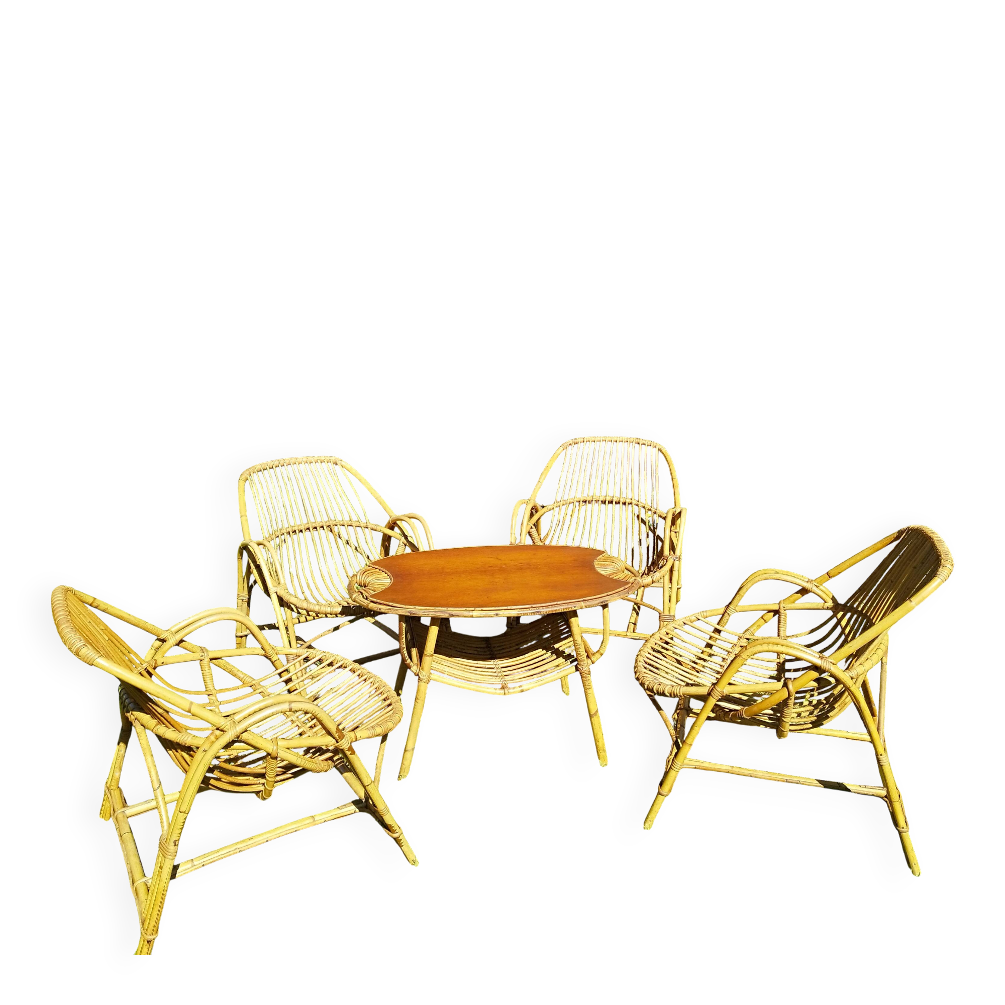 Vintage rattan lounge set