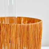 Table lamp with raffia shade