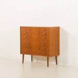 Scandinavian teak chest of drawers by Johannes Sorth for Nexo Mobelfabrik.