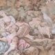 Wall tapestry type Gobelins middle 20th country decoration polychrome shepherds, shepherdesses and sheep