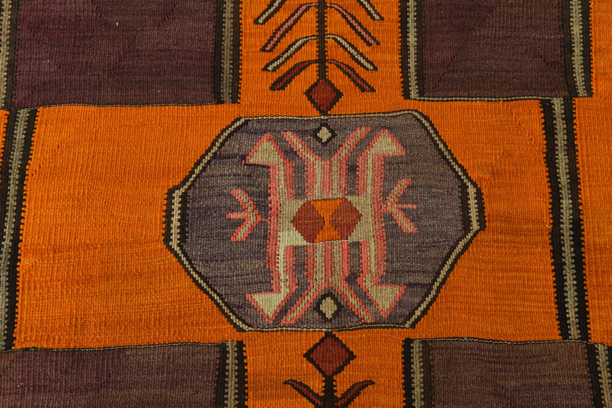 Tapis de couloir Kilim vintage pour escalier ethnique, 99x428 cm