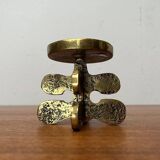 Vintage brutalist bronze chandelier by Gallo, 1970s.