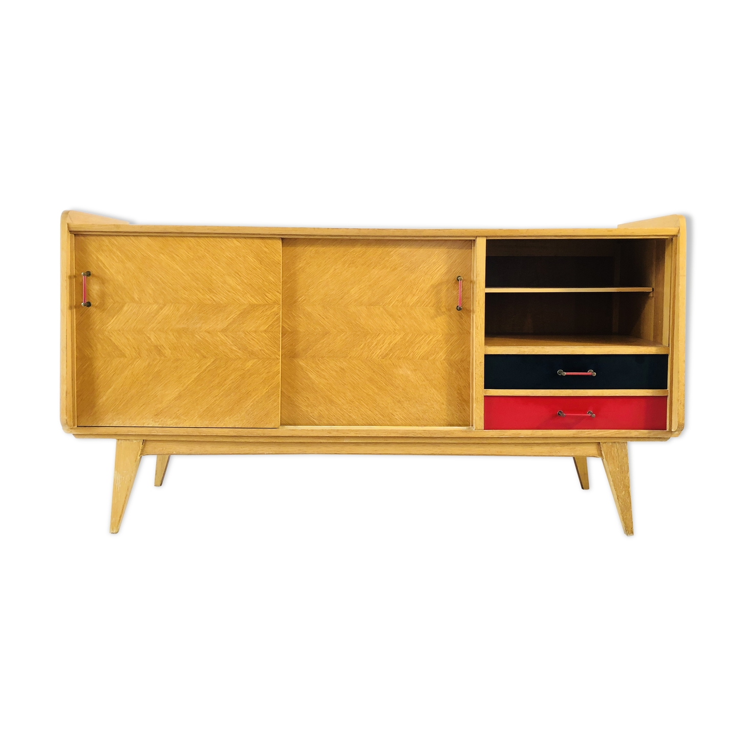 Sideboard oak feet compass 1960