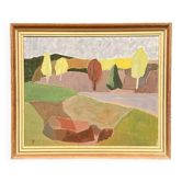 Original Swedish Oil on Panel – “Trees and Fields” by Carl‑Einar Andersson (1925–1975) – 1959 – Vintage & Framed – 53 × 44.5cm (20.9"×17.5")