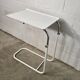 Adjustable side table from the 1970s in white lacquered metal.