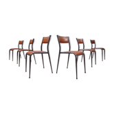 Lot de 6 chaises Mullca 510 pieds compas