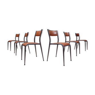 Lot de 6 chaises Mullca 510 pieds compas