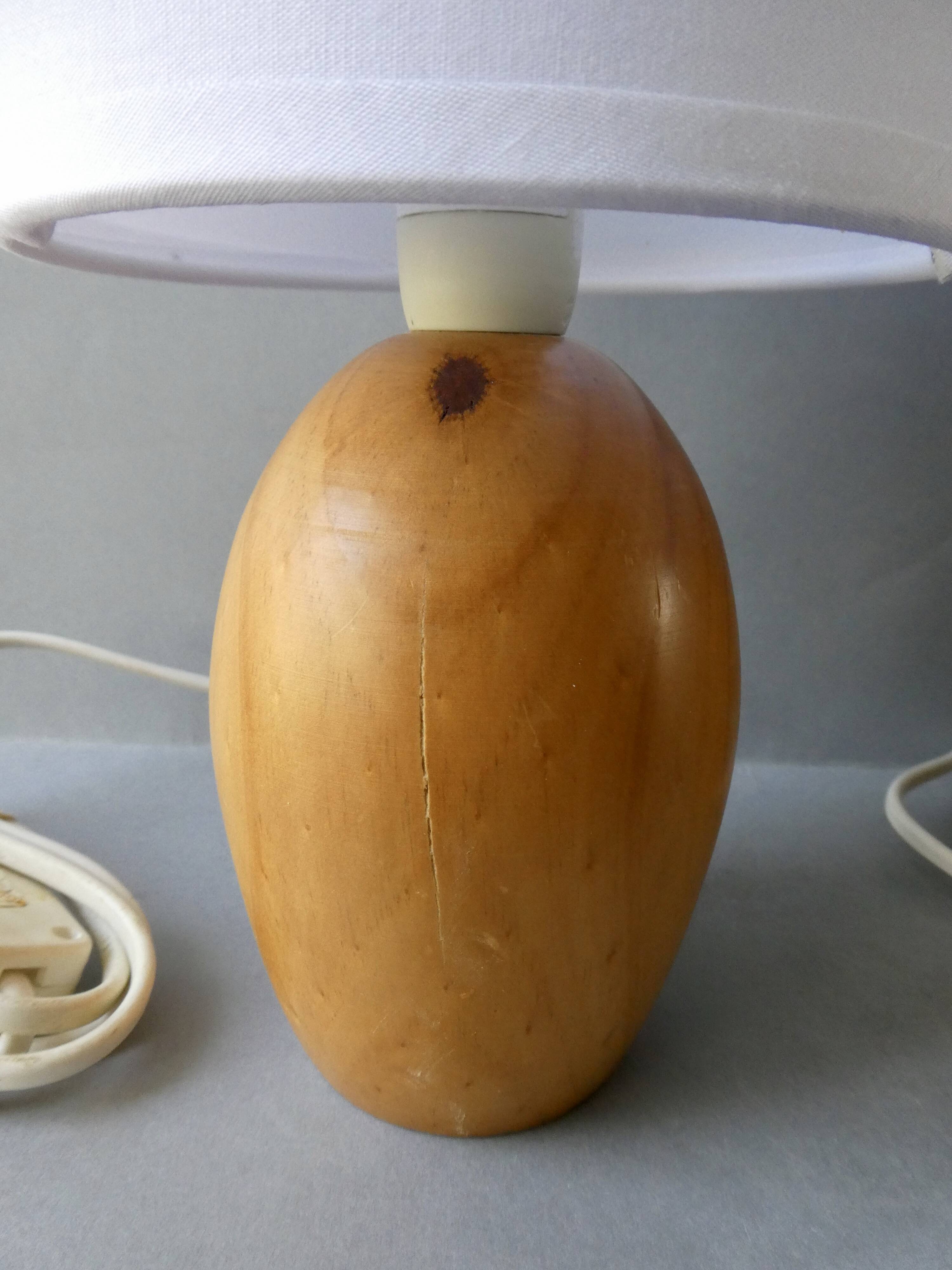 Pair of pine lamps, 80s