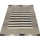 Black cream wool kilim handmade flat woven area rug- 177x232cm