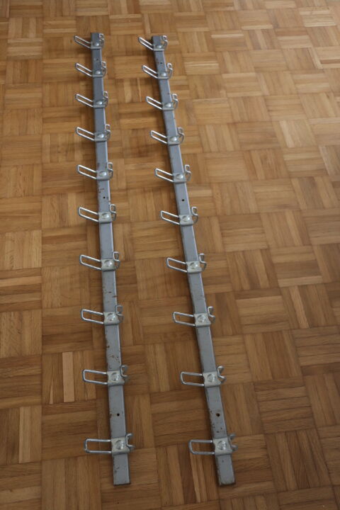 Grey school wall rack 10 hooks 1500mm