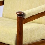 Classic PRL vintage loft armchair 70s yellow cream gold