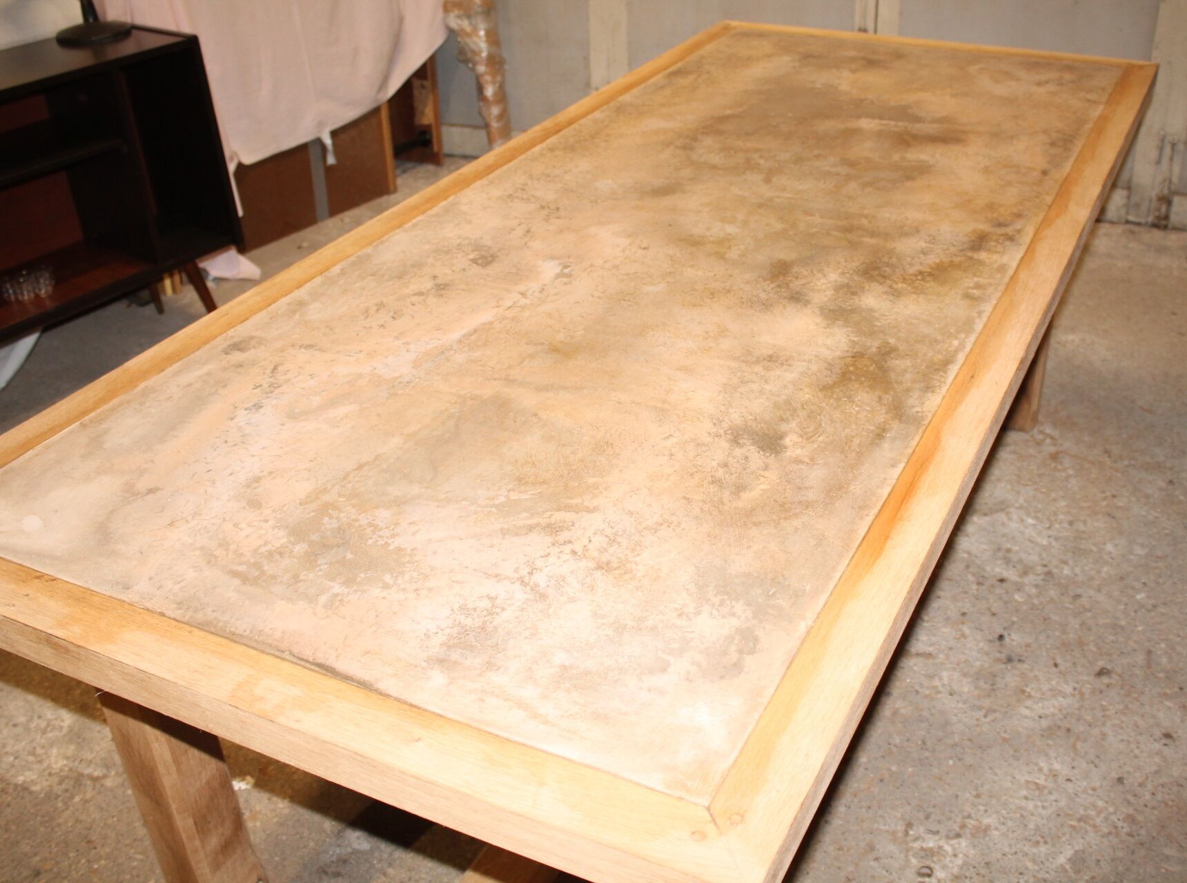Polished concrete farm table
