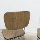 Paire de chaises Formica 1970 pieds Eiffel marron