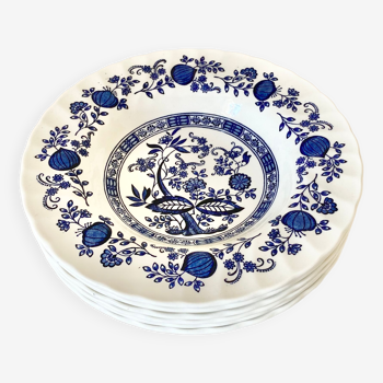 English hollow plates blue flowers