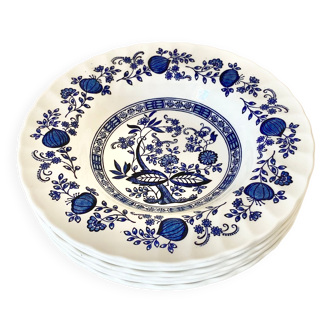 English hollow plates blue flowers