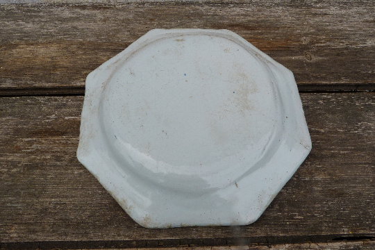 Plate XVIII em in faience of Rouen blue on white