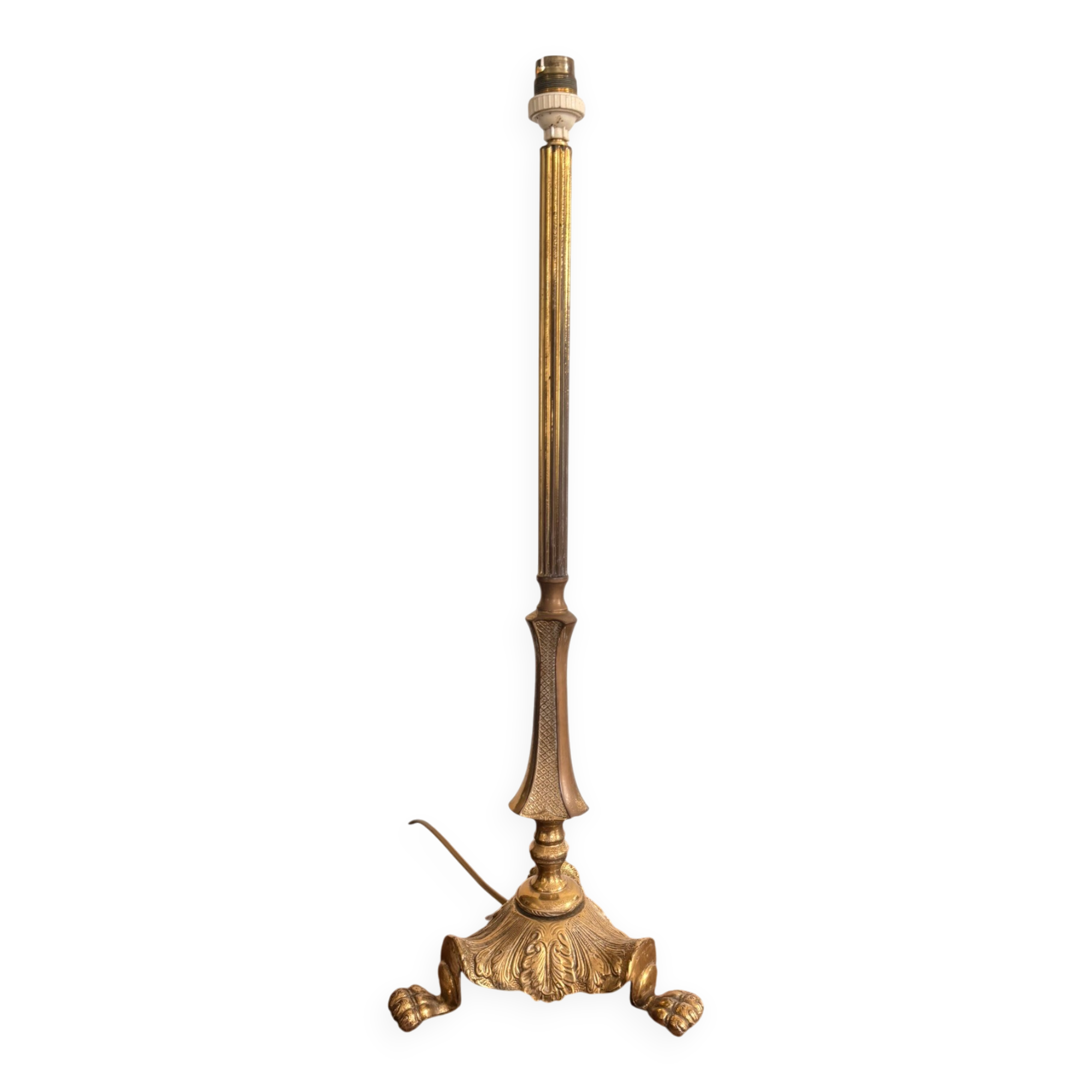 Brass Lamp Base Vintage Louis XV Empire Style Claw Feet