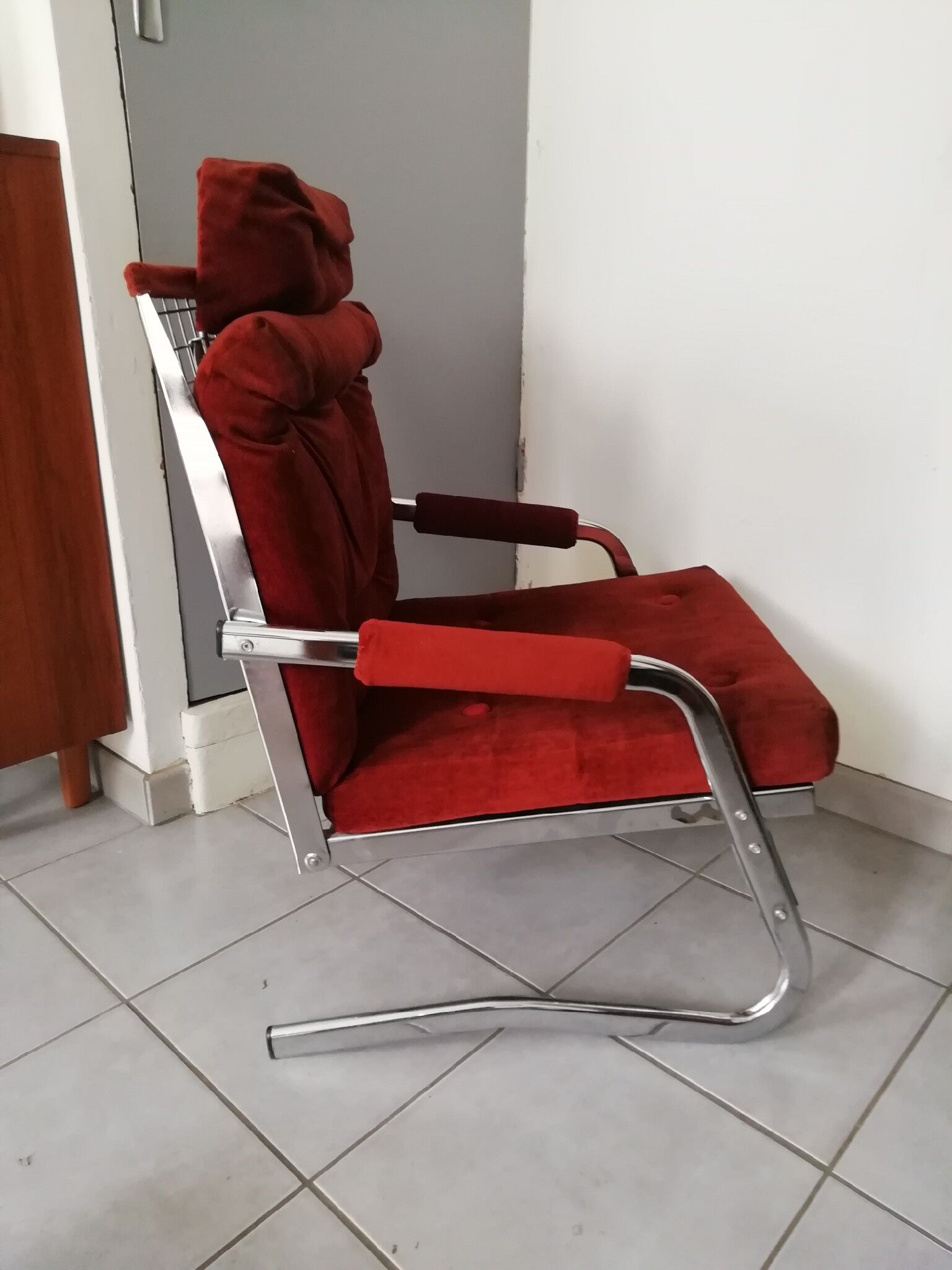 70s velvet armchair
