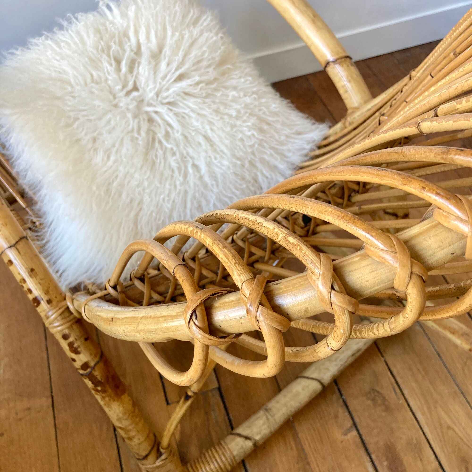 Rocking chair rattan Rohe Noordwolde 60s or rocking chair