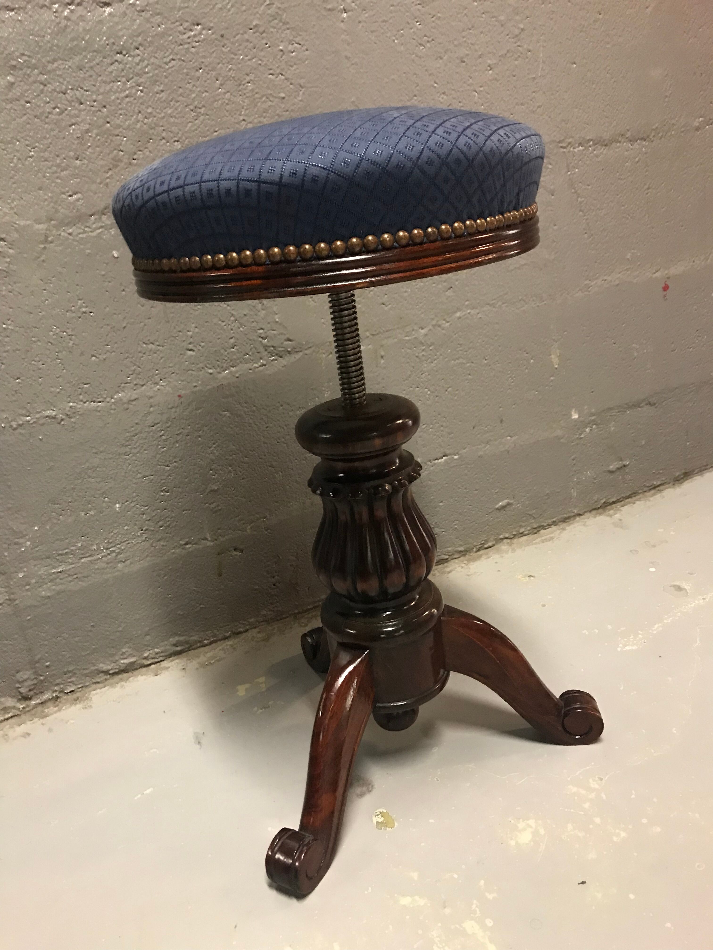 Napoleon III mahogany piano stool