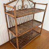 Vintage wicker wall shelf