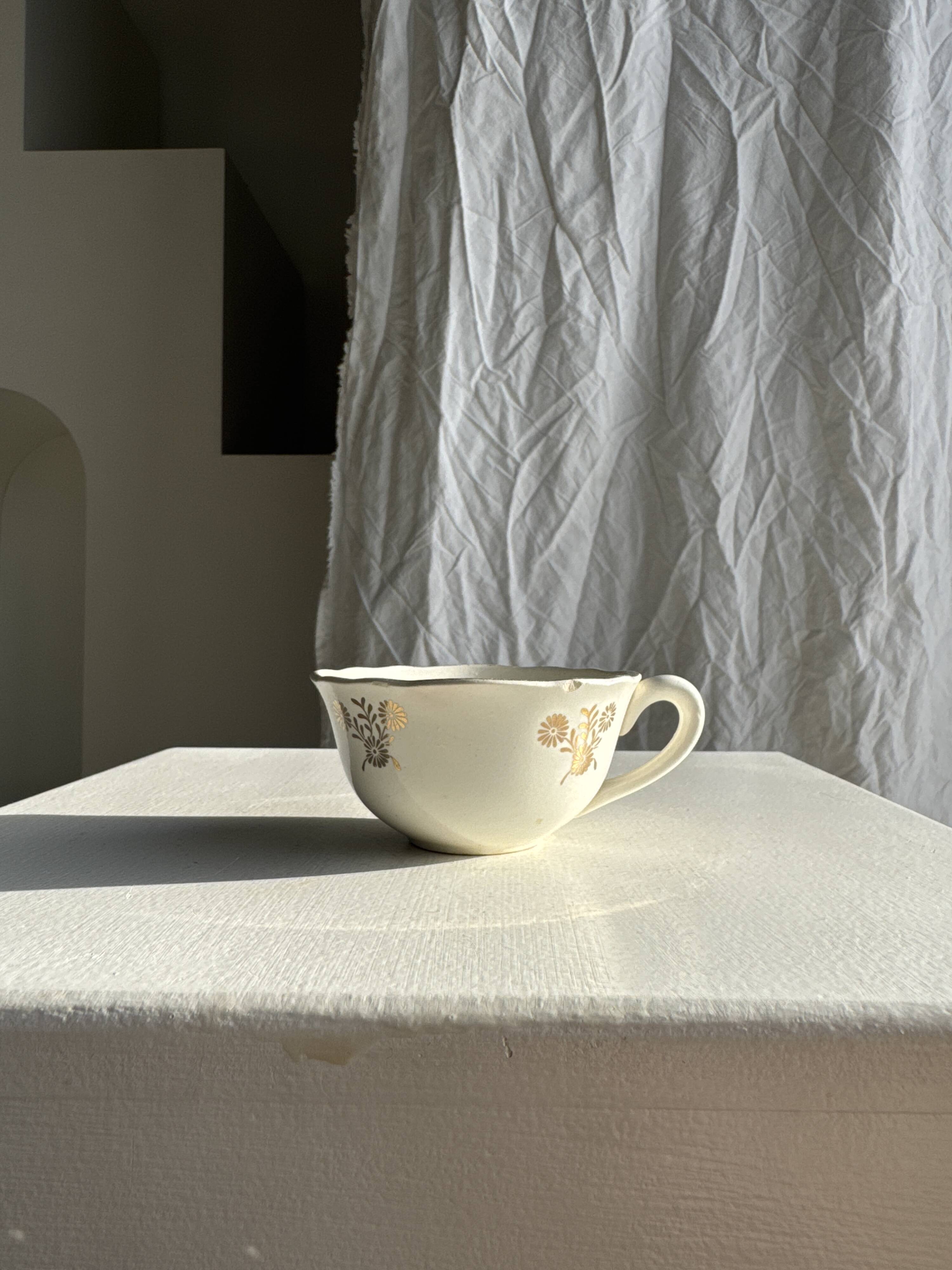 Lot de 6 tasses à café à motifs d'oiseaux anciennes