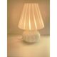 Mid-Century Modern Striped Milky-White "Fungo" Murano Glass Style Table Lam