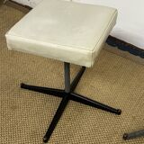 Pair of vintage metal and leatherette stools