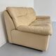 Old 2-seater beige leather sofa designed by Carl Larsson De Sede, vintage 80s