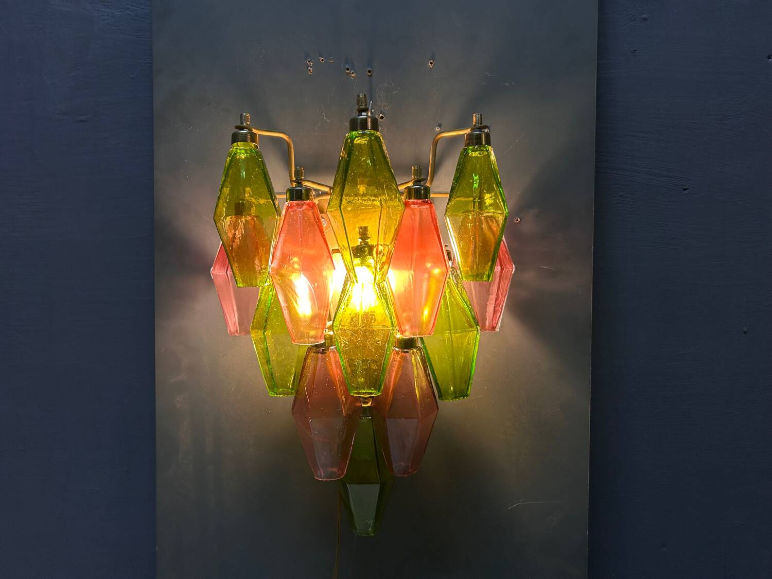 Murano Glass Poliedri Sconces, Italy, 1980s - Set of 2