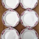 Old flat plates, in earthenware, Céranord St Amand factory