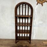 Vintage rattan bookcase shelf