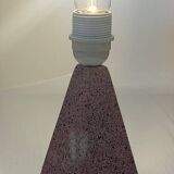 Pyramidal lamp base in Brussels porcelain with pink terrazzo effect
