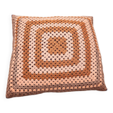 Old vintage retro crochet cushion
