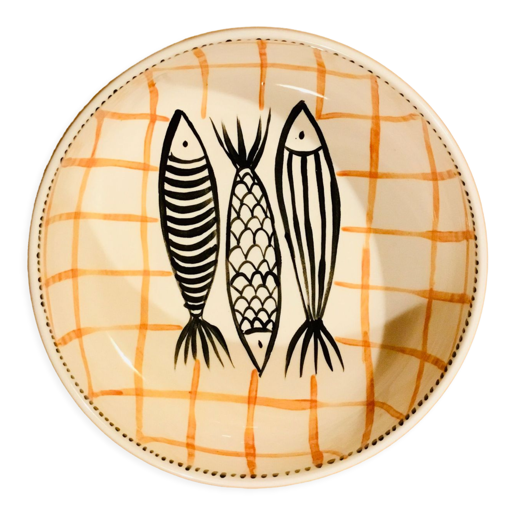 Hand-painted ceramic salad bowl