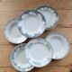 6 vintage ironstone deep plates mismatched - Blue and green tones