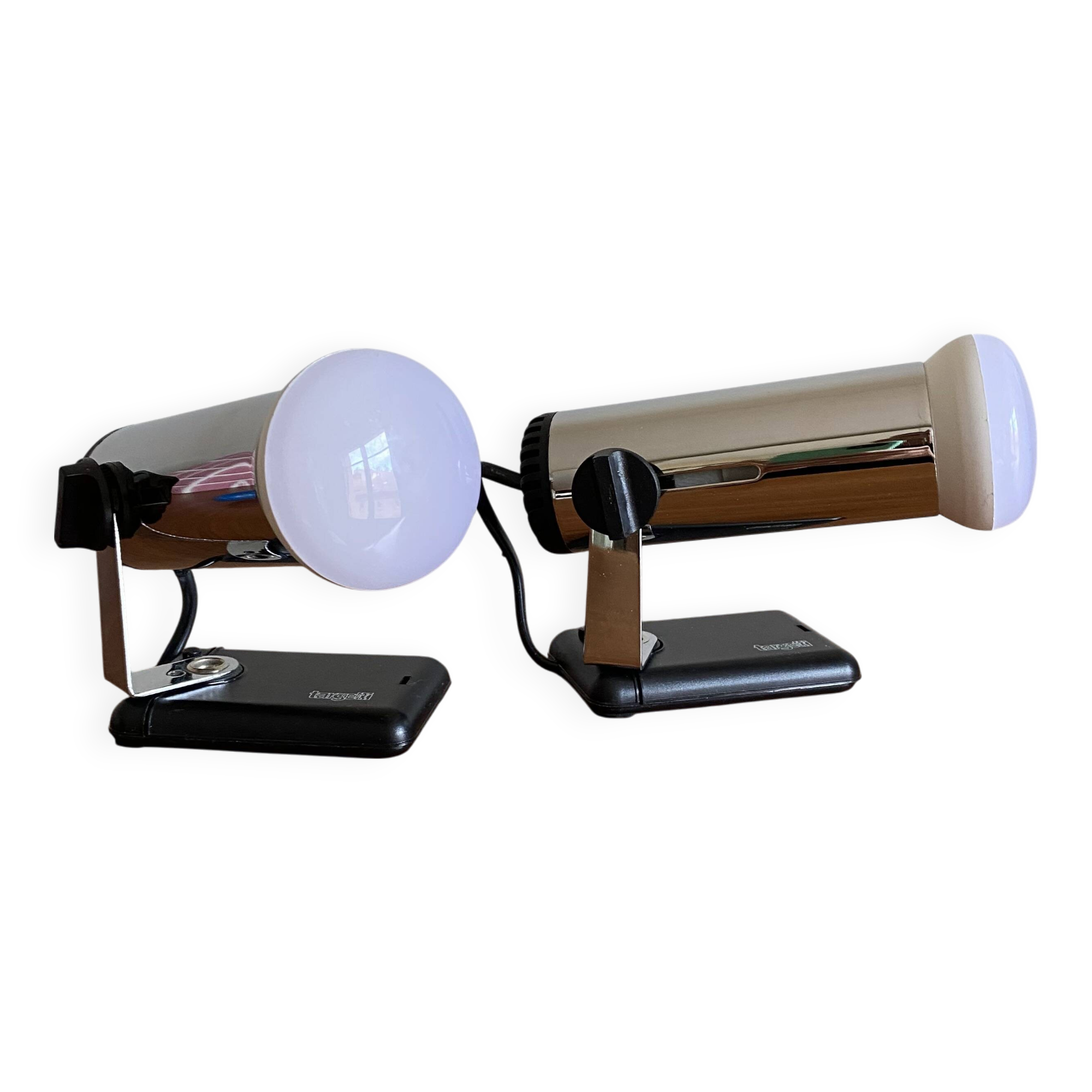 Pair of Targetti vintage design wall spotlights