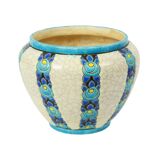 Vase Pot de Fleurs Polychrome Catteau Boch Keramis Art Déco ca. 1922