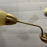 Plafonnier cuivre - verre jaune lait