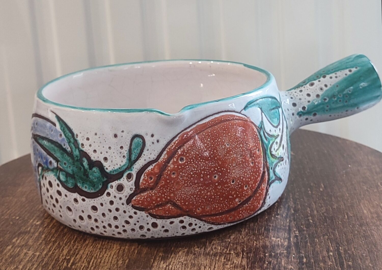 Pair of large Vallauris ceramic skillets