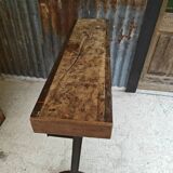Wooden and cast iron workbench console